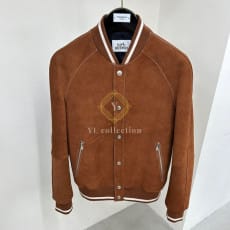 에르메스 파이핑 시보리 스웨이드 레더 블루종 자켓