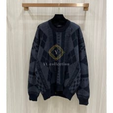 발렌시아가 아가일 BB패턴 라운드넥 니트