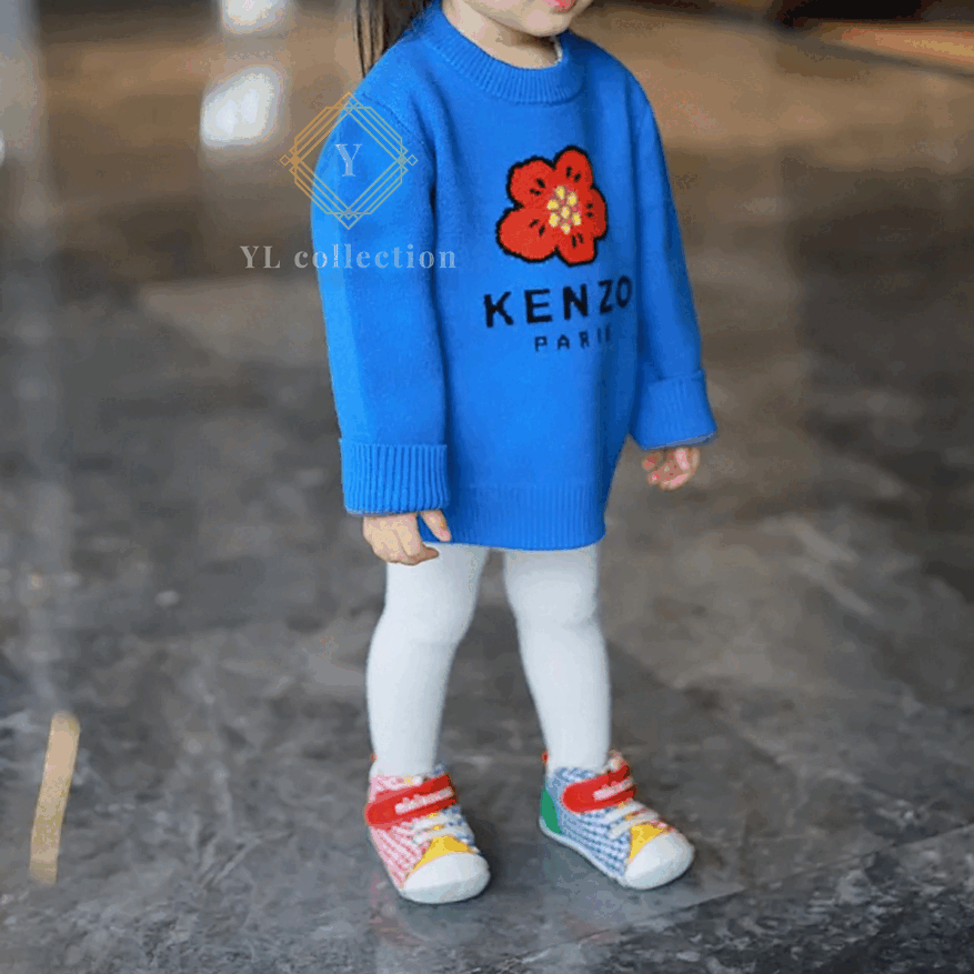 플라워 로고 자카드 니트