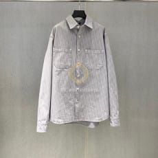 디올 오블리크 데님 셔츠 그레이