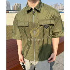 프라다 경량 리나일론 반팔 셔츠