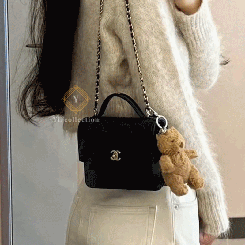 샤넬 CC 턴락 탑핸들 미니 체인백