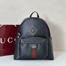 구찌 블랙 소프트 레더 오피디아 미디엄 백팩