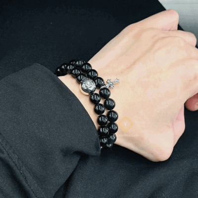 크롬하츠 8mm 흑요석 비즈 팔찌