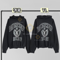 발렌시아가 로고 DIY 컬리지 빈티지 후디