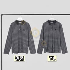 미우미우 코튼 저지 폴로 셔츠 슬레이트