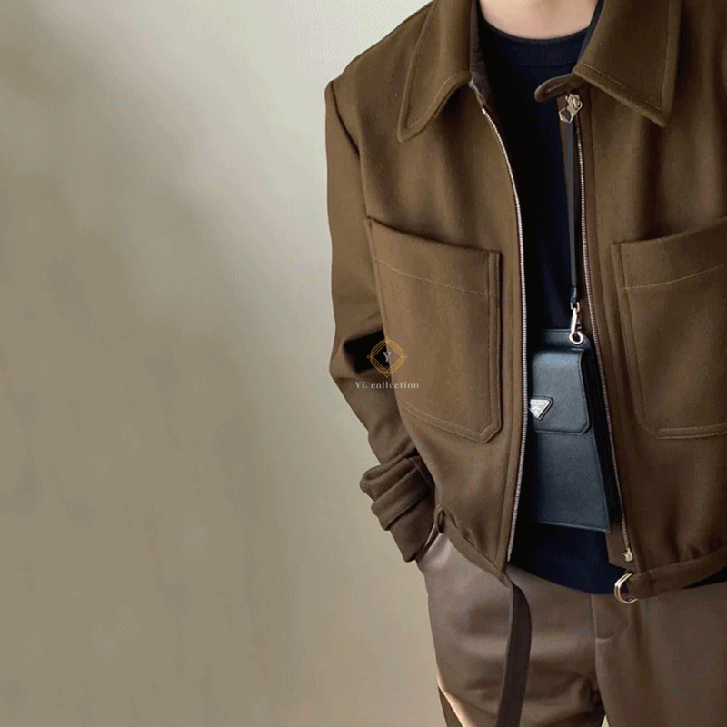 르메르 울 블루종 브라운 자켓