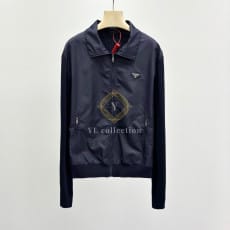 프라다 트라이앵글 로고 니트 나일론 재킷