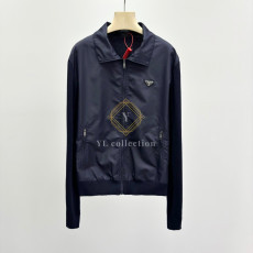 프라다 트라이앵글 로고 니트 나일론 재킷