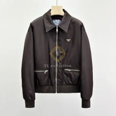 프라다 다크브라운 리나일론 블루종 재킷