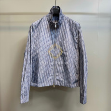 디올 오블리크 지퍼 셔츠 블루 테크니컬 패브릭