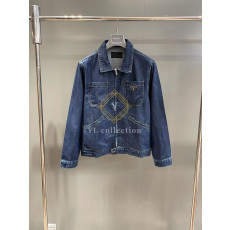 프라다 삼각로고 포켓 데님 블루종 자켓