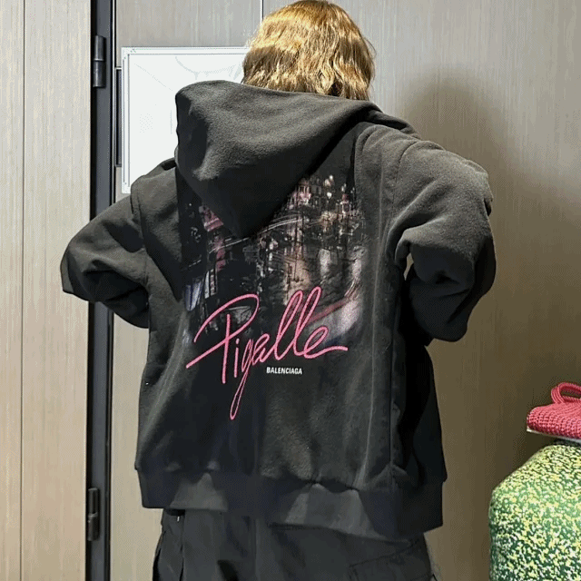 발렌시아가 블랙 피갈 후드 집업