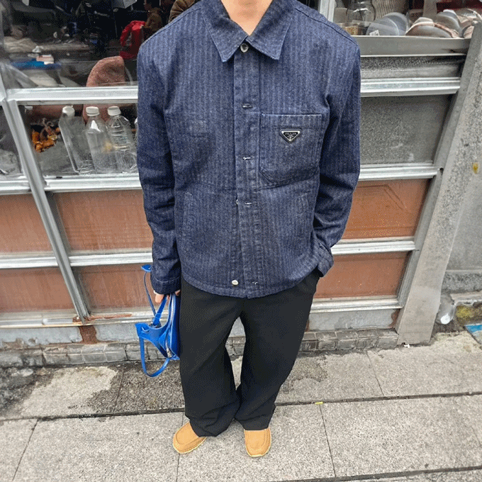 프라다 셰브론 데님 자켓
