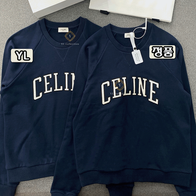 셀린느 레귤러 스웨트 셔츠 네이비