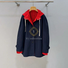 미우미우 리버서블 치노 및 테크니컬 퐁제 블루종 재킷