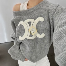 셀린느 리브드 울 크루넥 스웨터