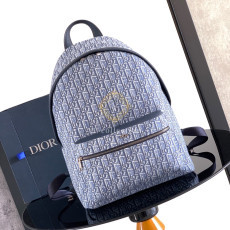 디올 라이더 자카드 블루 백팩