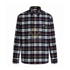 셀린느 브러쉬드 체크 울 릴렉스드 셔츠