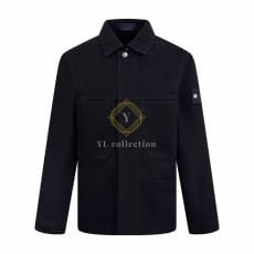 스톤아일랜드 블랙 가슴 포켓 버튼 디테일 코치 재킷