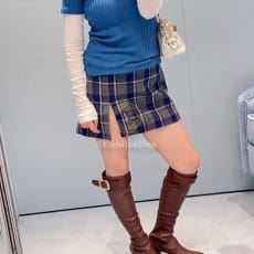 미우미우 자수 울 미니스커트