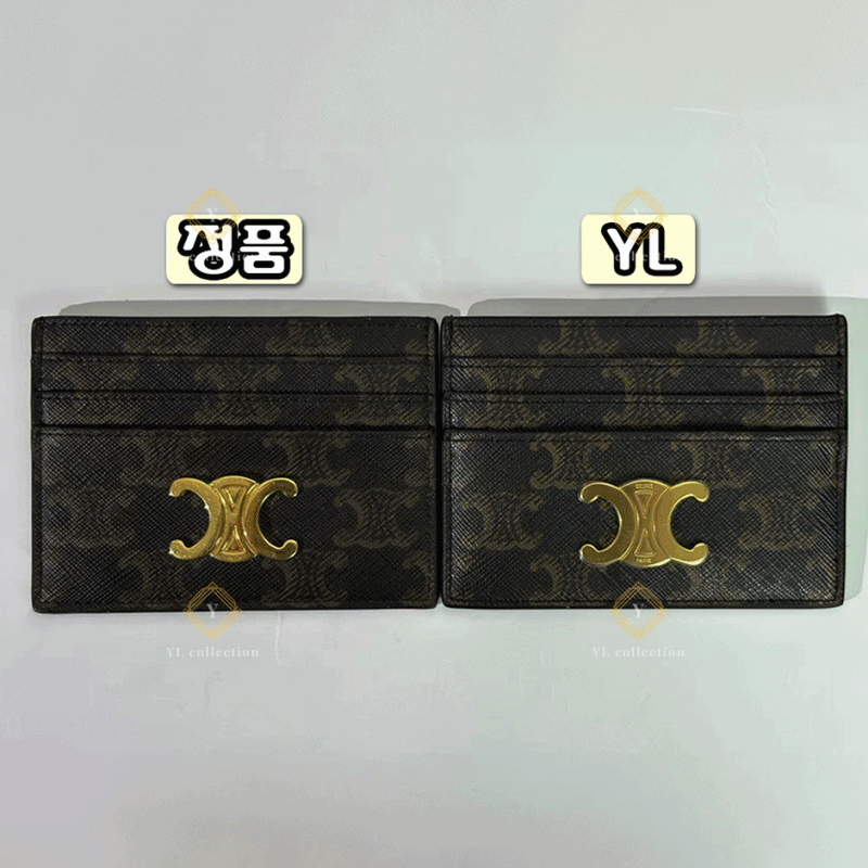 셀린느 트리옹프 캔버스 카드 홀더 탄