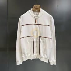 브루넬로 쿠치넬리 테크노 코튼 프렌치 테리 지퍼 파이핑 자켓