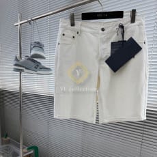 프라다 올드 데님 버뮤다 화이트