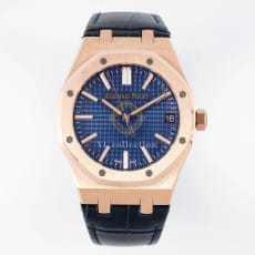 오데마피게 로얄오크 41mm 15510 블루 & 로즈골드 가죽스트랩