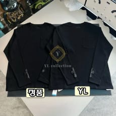 크롬하츠 블랙 크로스 슬리브 티