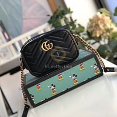 구찌 마몬트 마틀라세 지퍼탑 미니 숄더백