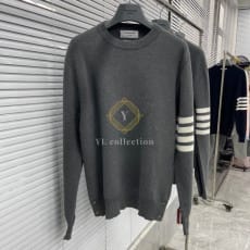 톰브라운 사선완장 코튼 크루넥 니트